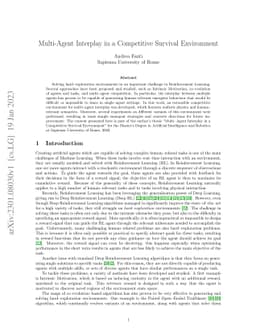 Multi-Agent Interplay in a Competitive Survival Environment