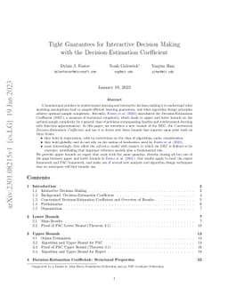 Tight Guarantees for Interactive Decision Making with the
  Decision-Estimation Coefficient