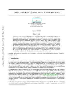 Estimating Remaining Lifespan from the Face