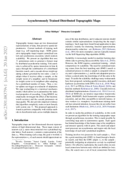 Asynchronously Trained Distributed Topographic Maps