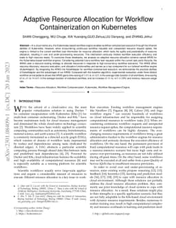 Adaptive Resource Allocation for Workflow Containerization on Kubernetes