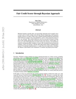 Fair Credit Scorer through Bayesian Approach