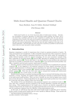 Multi-Armed Bandits and Quantum Channel Oracles