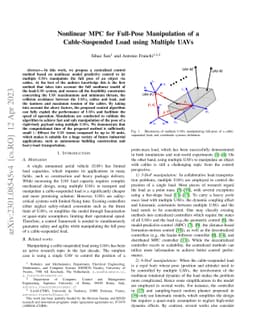 Nonlinear MPC for Full-Pose Manipulation of a Cable-Suspended Load using
  Multiple UAVs