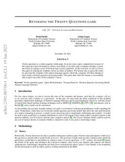 Reversing The Twenty Questions Game