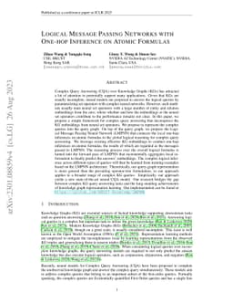 Logical Message Passing Networks with One-hop Inference on Atomic
  Formulas