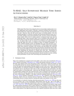 Ti-MAE: Self-Supervised Masked Time Series Autoencoders