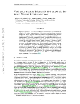 Versatile Neural Processes for Learning Implicit Neural Representations