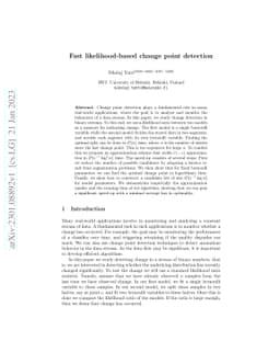 Fast likelihood-based change point detection