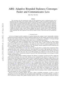ABS: Adaptive Bounded Staleness Converges Faster and Communicates Less