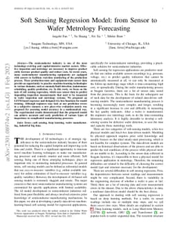Soft Sensing Regression Model: from Sensor to Wafer Metrology
  Forecasting