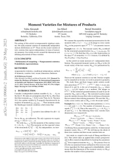 Moment Varieties for Mixtures of Products
