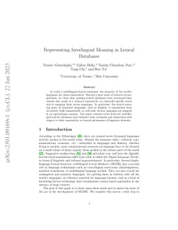 Representing Interlingual Meaning in Lexical Databases
