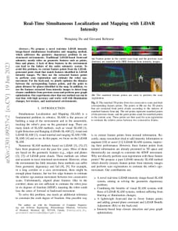 Real-Time Simultaneous Localization and Mapping with LiDAR intensity