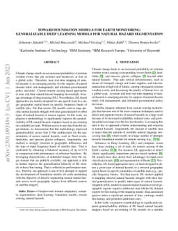 Toward Foundation Models for Earth Monitoring: Generalizable Deep
  Learning Models for Natural Hazard Segmentation