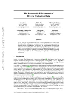 The Reasonable Effectiveness of Diverse Evaluation Data