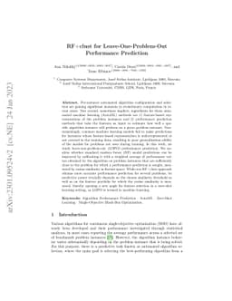 RF+clust for Leave-One-Problem-Out Performance Prediction