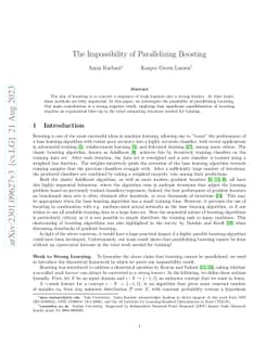 The Impossibility of Parallelizing Boosting