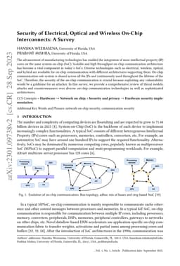Security of Electrical, Optical and Wireless On-Chip Interconnects: A
  Survey