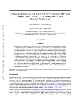 Implementation of the Critical Wave Groups Method with Computational
  Fluid Dynamics and Neural Networks