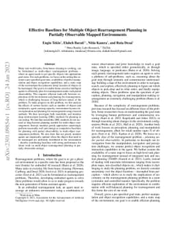 Effective Baselines for Multiple Object Rearrangement Planning in
  Partially Observable Mapped Environments