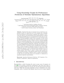 Using Knowledge Graphs for Performance Prediction of Modular
  Optimization Algorithms