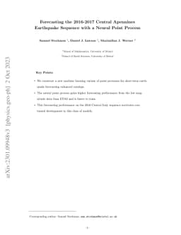 Forecasting the 2016-2017 Central Apennines Earthquake Sequence with a
  Neural Point Process