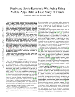Predicting Socio-Economic Well-being Using Mobile Apps Data: A Case
  Study of France