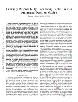 Fiduciary Responsibility: Facilitating Public Trust in Automated
  Decision Making