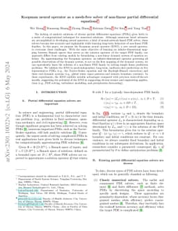 Koopman neural operator as a mesh-free solver of non-linear partial
  differential equations