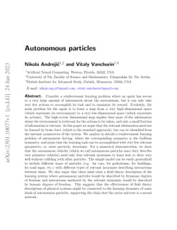 Autonomous particles