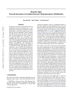 Read the Signs: Towards Invariance to Gradient Descent's Hyperparameter
  Initialization