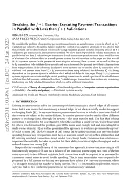 Breaking the $f+1$ Barrier: Executing Payment Transactions in Parallel
  with Less than $f+1$ Validations