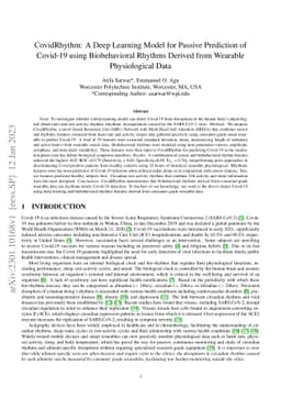 CovidRhythm: A Deep Learning Model for Passive Prediction of Covid-19
  using Biobehavioral Rhythms Derived from Wearable Physiological Data