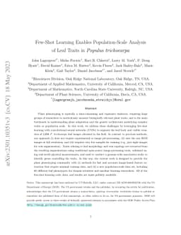 Few-Shot Learning Enables Population-Scale Analysis of Leaf Traits in
  Populus trichocarpa