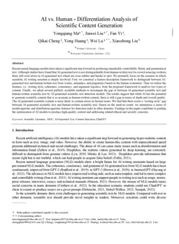AI vs. Human -- Differentiation Analysis of Scientific Content
  Generation