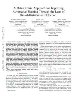 A Data-Centric Approach for Improving Adversarial Training Through the
  Lens of Out-of-Distribution Detection