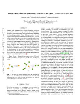 3D Tooth Mesh Segmentation with Simplified Mesh Cell Representation