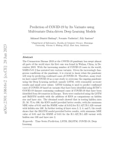 Prediction of COVID-19 by Its Variants using Multivariate Data-driven
  Deep Learning Models