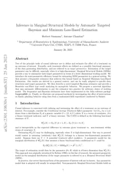 Inference in Marginal Structural Models by Automatic Targeted Bayesian
  and Minimum Loss-Based Estimation
