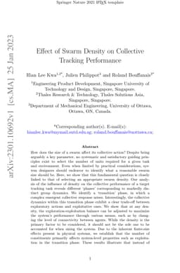 Effect of Swarm Density on Collective Tracking Performance