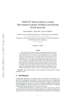 NASCTY: Neuroevolution to Attack Side-channel Leakages Yielding
  Convolutional Neural Networks