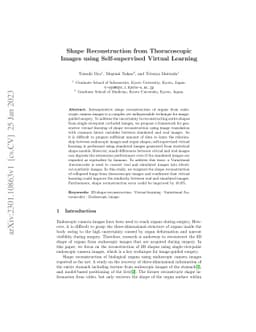 Shape Reconstruction from Thoracoscopic Images using Self-supervised
  Virtual Learning