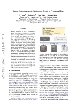 Causal Reasoning of Entities and Events in Procedural Texts