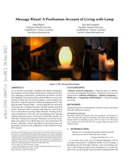 Message Ritual: A Posthuman Account of Living with Lamp