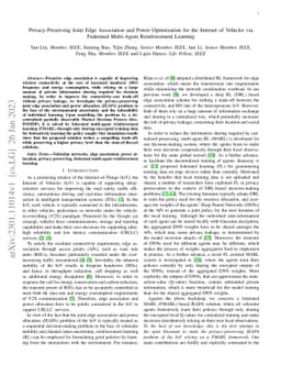 Privacy-Preserving Joint Edge Association and Power Optimization for the
  Internet of Vehicles via Federated Multi-Agent Reinforcement Learning