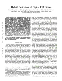 Hybrid Protection of Digital FIR Filters
