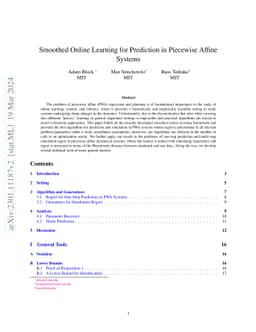 Smoothed Online Learning for Prediction in Piecewise Affine Systems
