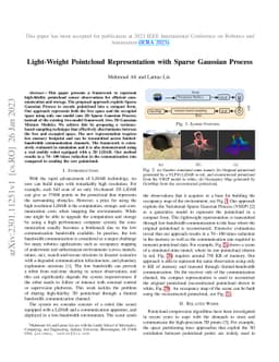 Light-Weight Pointcloud Representation with Sparse Gaussian Process