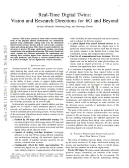 Real-Time Digital Twins: Vision and Research Directions for 6G and
  Beyond